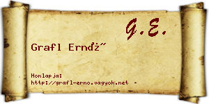 Grafl Ernő névjegykártya